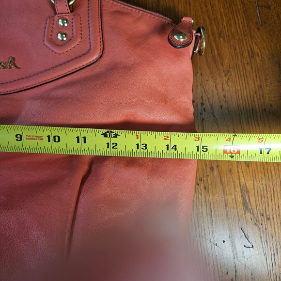 Coach Leather Satchel Shoulder Bag Purse Coral Top Zip D1371 F23684 - Picture 8 of 11